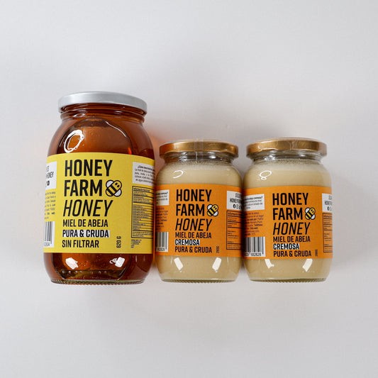 1 Miel de Abeja Pura 620 g + 2 Miel de Abeja Cremosa 280 g